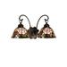 Astoria Grand Weissman Rosebush 2-Light Armed Sconce Tiffany Glass in Brown/Green/Pink | 10 H x 18 W x 11 D in | Wayfair