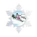 The Holiday Aisle® Personalized NTT Cartoon Snowflake Snow Skier Christmas Holiday Shaped Ornament Plastic in White | Wayfair