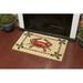 The Holiday Aisle® Thor Candy Cane Striped w/ Holly Berries Border Holiday Crab 30 in. x 18 in. Non-Slip Outdoor Door Mat Coir in Brown | Wayfair