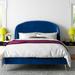 Etta Avenue™ Mira Performance Velvet Queen Platform Bed Upholstered/Velvet in Blue | 55.5 H x 65 W x 95 D in | Wayfair