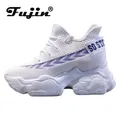 Fujin Knitting Air Mesh donna primavera estate scarpe Sneakers robuste piattaforma zeppa 8cm