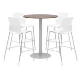 KFI Studios 42" L Round Manufactured Wood Breakroom Table & Chair Set Metal in Gray | 41 H in | Wayfair OLTFL36RD-B1922-SL-41-7960K-4-OL2700BR-P08