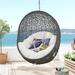 Modway Hide Sunbrella Fabric Swing Outdoor Patio Lounge Chair Without Stand Sunbrella®/Wicker/Rattan in Gray | 204 H x 40 W x 28.5 D in | Wayfair