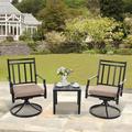 Lark Manor™ Alyah Rectangular 2 - Person Bistro Set w/ Cushions Metal in Black | Outdoor Furniture | Wayfair 0E167DB16BD4487989068D371CD54844