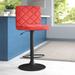 Ebern Designs Duval 24" Adjustable Swivel Bar Stool Upholstered/Leather/Metal/Faux leather in Red/Black | 21 W x 20 D in | Wayfair