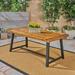 Gracie Oaks Osbourne Wooden Dining Table Wood in Brown | 29.75 H x 70.75 W x 35.5 D in | Outdoor Dining | Wayfair 37EB0C1DC4FE49FBB2109B94133AF244