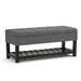 Lark Manor™ Alvera Flip Top Storage Bench Faux Leather/Wood/Upholstered in Gray | 18.5 H x 43.5 W x 17 D in | Wayfair