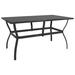 Red Barrel Studio® Outdoor Dining Table Patio Table Porch Deck Garden Furniture Steel Metal in Black | 28.3 H x 55.1 W x 31.5 D in | Wayfair