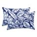 Pillow Perfect Floral Lumbar Pillow 5.0 H x 16.5 W x 24.5 D in blue/white/brownPolyester/Polyfill in Navy | 5" H X 16.5" W X 24.5" D | Wayfair