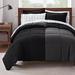 Serta Simply Clean Microfiber Reversible 7 Piece Comforter Set Polyester/Polyfill/Microfiber in Black | Full Comforter + 6 Additional Pieces | Wayfair