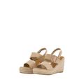 TOM TAILOR Damen Keilsandalette mit Schnalle, beige, Uni, Gr. 40