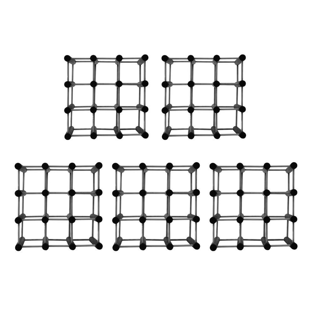 PROREGAL Modulares Weinregal VINOTECA MOD | HxBxT 36x36x24cm | 5x 9 Flaschen | Massives Kiefernholz | Grau geölt | Flaschenregal Image