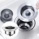 Stainless Steel Kitchen Sink with Pop-Up Drain Core, Drain Strainer Filter, Vegetable Washing Basin, Leak-proof Sink Plug, Dishwashing Sink Basket