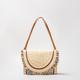 Women's Handbag Crossbody Bag Straw Beach Tassel Breathable Multi Carry Solid Color Light Brown White Pink