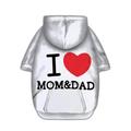 I LOVE MOMDAD Dog Hoodie With Letter Print Text memes Dog Sweaters for Large Dogs Dog Sweater Solid Soft Brushed Fleece Dog Clothes Dog Hoodie Sweatshirt with Pocket