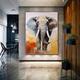 Wall decor painting hand painted Colorful elephant Oil Painting on Canvas animal painting large 3d oil painting hand painted wall animal painting Texture Acrylic animal oil painting for living room