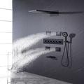 rubinetto doccia, sistema doccia a pioggia miscelatore termostatico a 5 funzioni set massaggio body jet doccia a pioggia doccia multigetto cascata finiture verniciate contemporanee montaggio interno