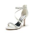 Per donna scarpe da sposa Regali di San Valentino Scarpe Bling Bling Scarpe sexy Feste Sandali da sposa Scarpe da sposa Scarpe da damigella d'onore Con diamantini A stiletto Occhio di pernice