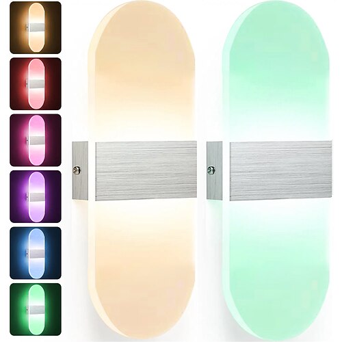 lampada da parete dimmerabile a led, 15.6in rgb wifi bluetooth 2.4g 10w lampada da parete in acrilico intelligente per interni controllo app compatibile con alexa e assistente domestico google senza hub adatto per il corridoio della camera da letto