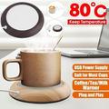 fino a 80 gradi centigradi scaldatazze usb tazza di caffè piastra riscaldante elettrica desktop di venature del legno scaldino della tazza di calore bevanda tazza stuoia tè caffè latte riscaldatore