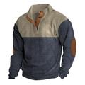 Per uomo Felpa Nero Verde militare Blu Colletto Mao Liscio Collage Sportivo Giornaliero Per eventi Velluto a coste Vintage Streetwear Essenziale Autunno inverno Abbigliamento Felpe con cappuccio Felpe