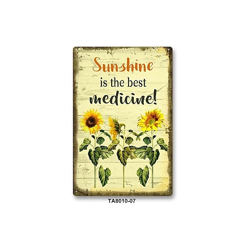 1pc girasole metallo targa in metallo retrò targa in metallo, segno vintage, arredamento arte parete casa, arredamento casa, arredamento camera, arredamento fattoria, arredamento giardino patio,