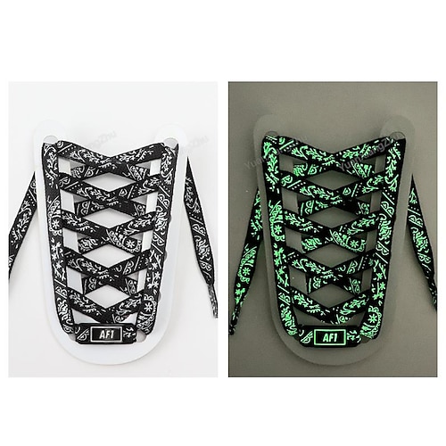 lacci con motivo fosforescente per Air Force 1: lacci piatti luminosi per Halloween, Natale, feste e personalizzazione streetwear