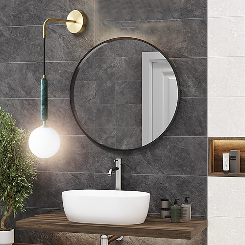 illuminazione del bagno vanità luce ip20 g9 applique da parete illuminazione bagno in ottone spazzolato luce con paralume in vetro trasparente applique da parete per bagno applique da parete per