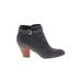 Violet & Red Ankle Boots: Gray Solid Shoes - Women's Size 10 - Almond Toe
