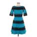 Frock! by Tracy Reese Casual Dress: Teal Fair Isle Dresses - Women's Size 6