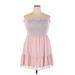 Wilfred Casual Dress - A-Line Square Sleeveless: Pink Print Dresses - New - Women's Size 2X