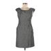 Banana Republic Casual Dress - Mini Scoop Neck Short sleeves: Gray Solid Dresses - Women's Size 6