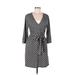 H&M Casual Dress - Wrap: Black Polka Dots Dresses - Women's Size Medium