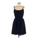 Sequin Hearts Casual Dress - Mini Scoop Neck Sleeveless: Blue Print Dresses - Women's Size Large