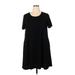 32 Degrees Casual Dress - Mini Scoop Neck Short sleeves: Black Solid Dresses - Women's Size 2X