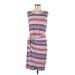 The Limited Casual Dress - Sheath Scoop Neck Sleeveless: Blue Stripes Dresses - Women's Size Medium