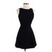 American Apparel Casual Dress - Mini Crew Neck Sleeveless: Black Solid Dresses - Women's Size Small