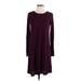 Gap Casual Dress - A-Line Crew Neck Long sleeves: Burgundy Print Dresses - Women's Size X-Small Petite