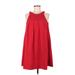 XXI Casual Dress - A-Line High Neck Long sleeves: Red Print Dresses - Women's Size Medium