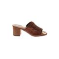 American Eagle Outfitters Heels: Slip-on Chunky Heel Casual Brown Solid Shoes - Women's Size 7 - Open Toe