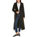 New York Belted Maxi Wool-blend Coat - Black - Kenneth Cole Coats