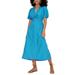 Majorie Twist Front Puff Sleeve Midi Dress - Blue - Diane von Furstenberg Dresses