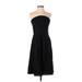 Ann Taylor Cocktail Dress - Midi: Black Solid Dresses - Women's Size 6