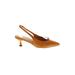 Seychelles Heels: Slingback Kitten Heel Cocktail Party Orange Solid Shoes - Women's Size 9 - Pointed Toe