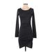 Tildon Casual Dress - Bodycon Scoop Neck Long sleeves: Gray Dresses - Women's Size Small