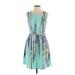 Apt. 9 Casual Dress - Mini Scoop Neck Sleeveless: Teal Dresses - Women's Size Small