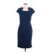 Grace Karin Casual Dress - Sheath Scoop Neck Short sleeves: Blue Print Dresses - New - Women's Size Large