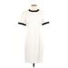 Liz Claiborne Collection Casual Dress - Sheath Crew Neck Short sleeves: Ivory Color Block Dresses - Women's Size 4