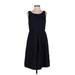 Talbots Casual Dress - Party Scoop Neck Sleeveless: Blue Solid Dresses - Women's Size 4 Petite