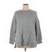 Old Navy Sweatshirt: Gray Color Block Tops - Women's Size X-Large